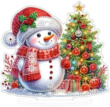 Christmas Diamond Art Kits for Adults,Red Scarf Snowman Diamond Painting