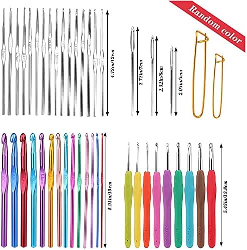 Mayboos 72 Pcs Crochet Hooks Set, Crochet Hooks Kit