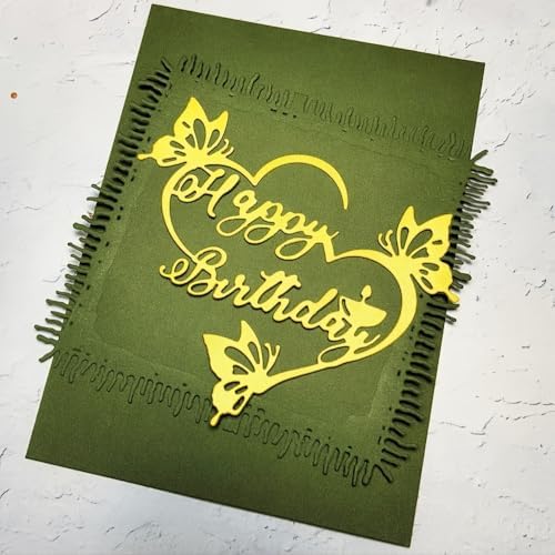 Lapoo Words Cutting Die for Scrapbooking - Durable, Cut Stencils for DIY Scrapbook Photo Album Decorative Paper Card, Card Making Supplies Party Wedding Decorations (Happy Birthday 4.1 x 3.9 in)