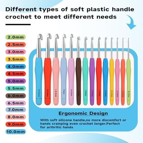 Mayboos 14 Sizes Crochet Hook Set, Large Crochet Hooks Yarn Needle Kits