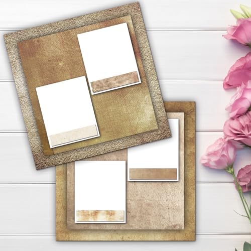 48 Sheets Vintage Scrapbook Paper,Kraft Pattern Decorative Scrapbook Paper for Journals DIY Cards and Photo Albums,Aesthetic Craft Supplies