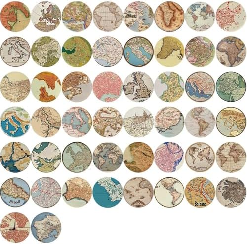 50PCS Travel Stickers, Vintage Map Earth Stickers
