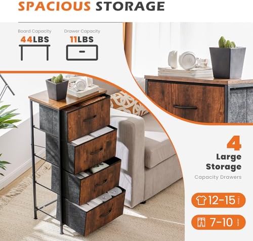 Sweetcrispy Dresser for Bedroom, 4 Drawer Storage Organizer for Closet