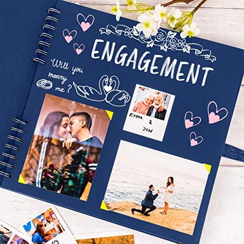 Bstorify Square Scrapbook Photo Albums 80 Pages (11 x 11 Inch) Blue | Hardcover with Thick 200 GSM Kraft Paper, Ideal for Your Scrapbooking Albums, Art & Craft Projects (Blue, 11 x 11 Inch)