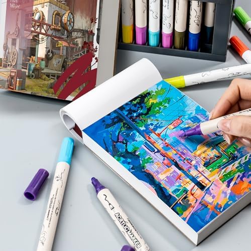 TRANSON A6 Mini Sketchbook Marker Pad, 110lb/160gsm Heavyweight Art Paper, No Bleed Through, 100 Sheets/200 Pages 4.13"x5.83" for Drawing & Sketching