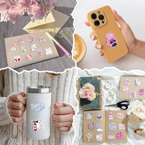 200 Pcs Inspirational Holographic Stickers, Positive Affirmation Vinyl Decals for Water Bottles Laptops, Aesthetic Boho Motivational Stickers for Adults, Journal Scrapbook Vision Board Supplies