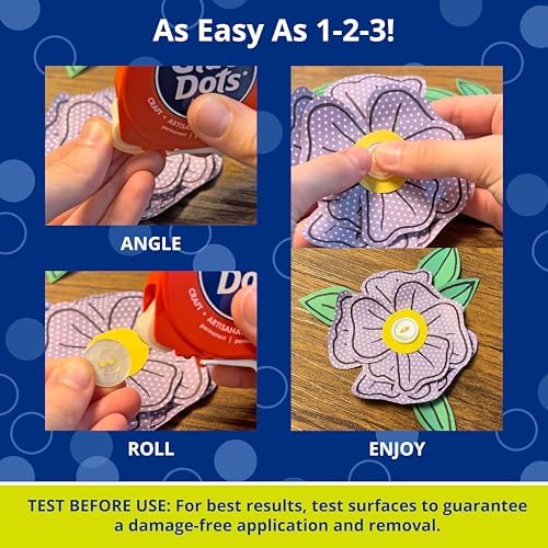 Glue Dots, Craft Dots Dot N' Go Dispenser, Double-Sided, 3/8", .38 Inch, 200 Dots, DIY Craft Glue Tape, Sticky Adhesive Glue Points, Liquid Hot Glue Alternative, Clear