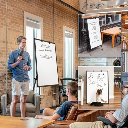 Maxtek Easel Whiteboard 36 x 24, Stand Tripod with Height Adjustable, Black