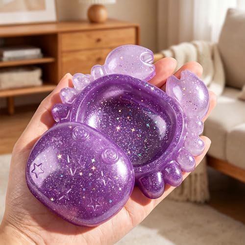 Silicone Crab Box Resin Mold with Lid, Reusable Ocean Theme Jewelry Box
