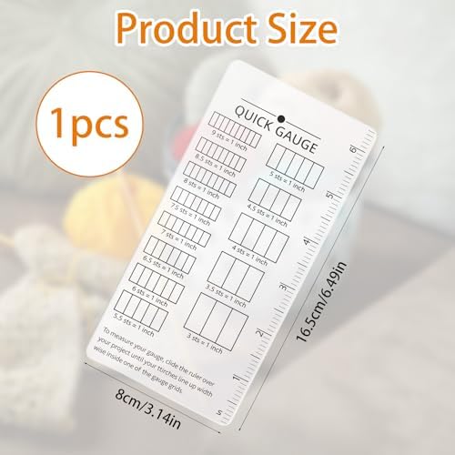 Quick Gauge Ruler for Knitting and Crochet - No Counting Needed, Effortless Stitch Measurement Tool with Grid Design for Sewing, Knitting & Crochet (1 Piece)
