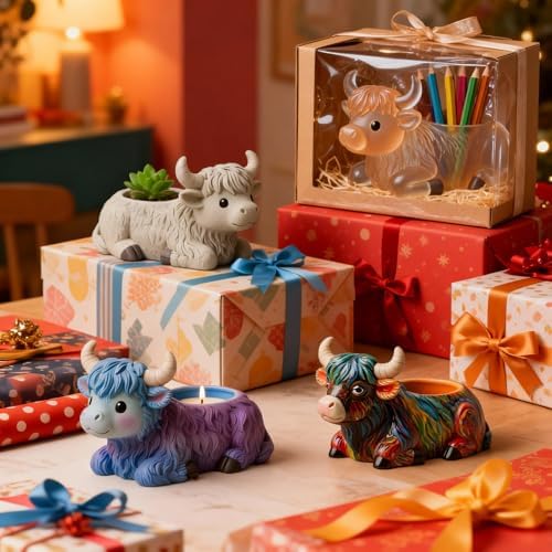 Highland Cow Epoxy Resin Molds Silicone, Cow Plaster Candle Molds