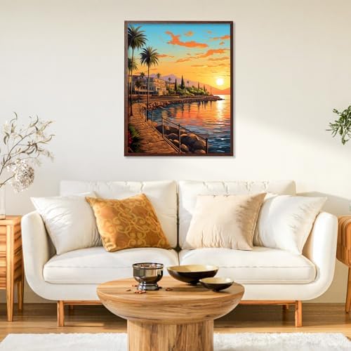 Paint by Numbers Kit for Adults, Sunset DIY Painting Kit, 16x20 Inch