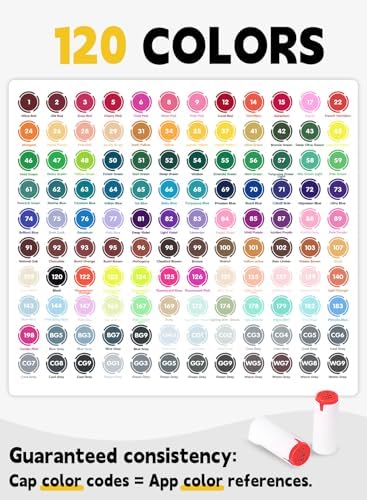 120 Colors Alcohol Markers Brush and Chisel Tip with APP Chen Rui Markers