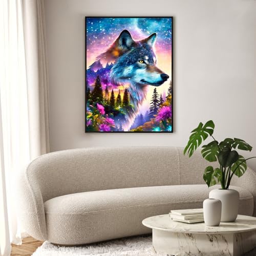 Okarina Diamond Art Kits for Adults & Beginners, Wolf Diamond Painting Kit