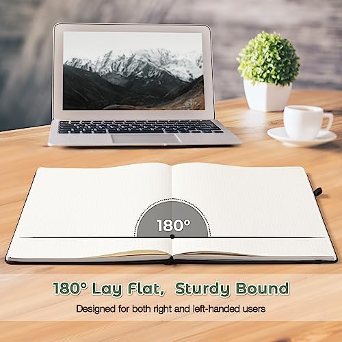 Blank Notebook, Hardcover Sketchbook, Leather Unlined Journal for Women Men