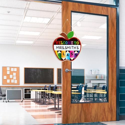 Large Welcome Sign for Classroom Decoration Crafts Hanging to Paint DIY Blank Unfinished Back to School Door Wreath for Front Door Wall Signs Welcome to Our Class Signs for Teacher Supplies