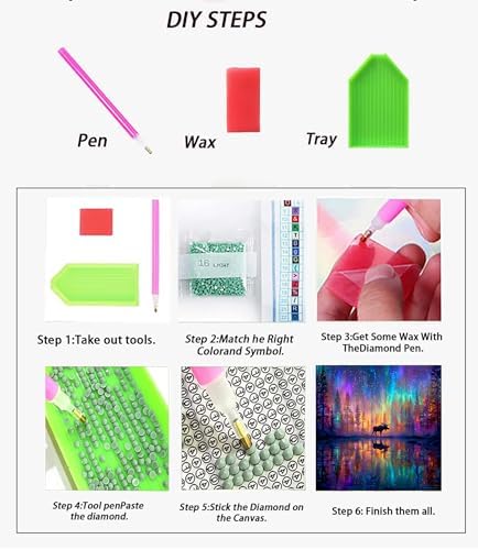 APTDYIGL 5D Fantasy Landscape Diamond Painting Kits for Adults Beginner,DIY Forest Deer Diamond Art Kits for Adults,Round Full Drill Diamond Dots with Gem Art Kits,Home Wall Decor 13.7X13.7inch