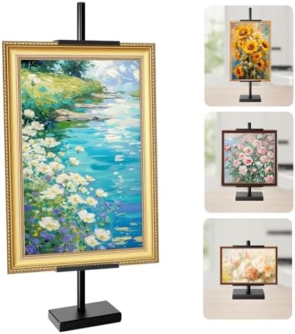 AZEAM 29" Adjustable Tabletop Easel Stand, Black Metal Easel for Display