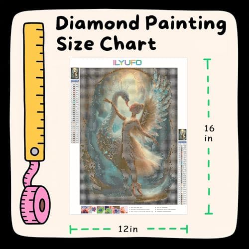 ILYUFO Diamond Art Kits for Adults Swan Dance DIY Diamond Painting