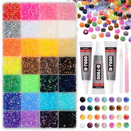 20000Pcs Color Resin Jelly Rhinestones for Bedazzling, 4mm Gems Crafts