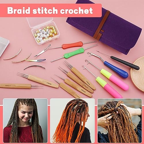 QMNNMA Dreadlock Crochet Hook, 48 Pcs Loc Crochet Needle for Hair
