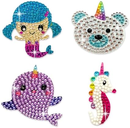 StickerBeans® Rhinestone Stickers - Whimsical Sticker Pack, 2” x 2” Each, Unique Sparkly Cut-to-Shape for Collecting, Trading, Decorating Laptops, Phone Cases, Scrapbooks