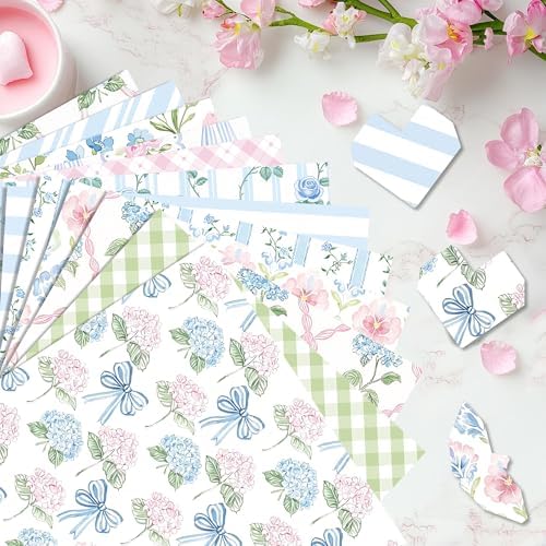 Watercolor Hydrangea Scrapbook Paper Floral Pattern Paper12×12,24 Sheets Double-Sided CardStock Papers Pad for Junk Journal, Decoupage, Card Making, Scrapbooking, DIY Home Decor .