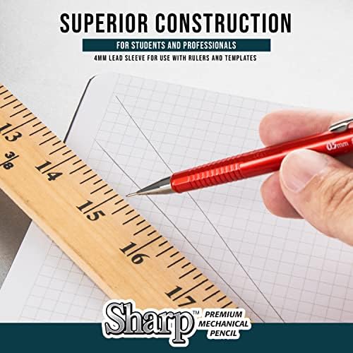 Pentel Sharp Mechanical Pencil, (0.5mm), Fine Line, Black Barrel, Pack of 4 (P205PF4A)