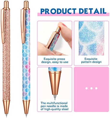 Spakon 4 Pcs Weeding Tools for Vinyl, 2 Pcs Air Release Pen Glitter Craft Weeding Point Retractable Pin Pen with 2 Pcs Felt Squeegees Scraper for Crafting Weeding Essential Adhesive Vinyl