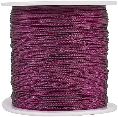 150 Yards 0.5mm Braided Nylon Crafting Thread Chinese Knotting Beading String Macrame Cord Rope for Necklace Bracelet Jewelry Craft Making, Purple