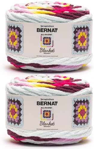 Bernat All in One Blanket Granny Soft Crochet Yarn, Summer Breeze, 2-Pack