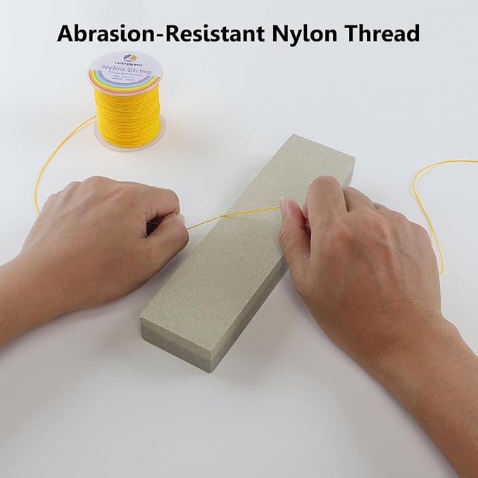 LUSTEMBER 0.8mm Nylon String, Strong Bracelet String, Durable Nylon Cord for Jewelry Making, Bracelets, Beading, Necklaces, Rattail Braiding, Kumihimo, Wind Chimes, Blinds and Handicrafts