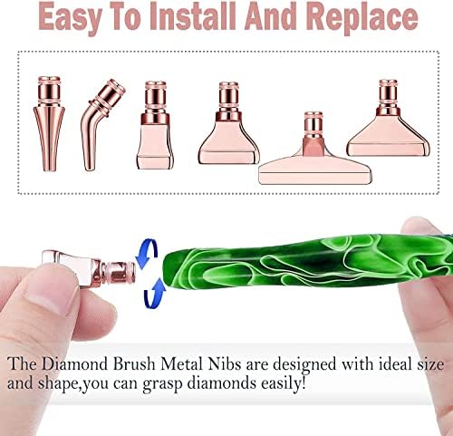 Heyseri Diamond Painting Pens, “Classic Wax Stylus” Diamond Art Pen, Gem Painting Tools Accessories, Gem Art Pen with Metal Tips for 5D Craft Nail