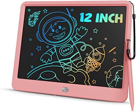 TEKFUN Toys 12" LCD Writing Tablet for Girls Ages 3–8, Cute Doodle Board Kids Love, Mess-Free Drawing Tablet for Creative Play, Great Christmas Birthday Gift for 4 5 6 7 8 Year Old Girs Pink