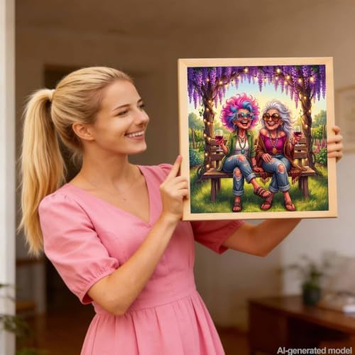 Old Ladies Diamond Art Kits for Adults, Funny Good Friends Diamond Painting