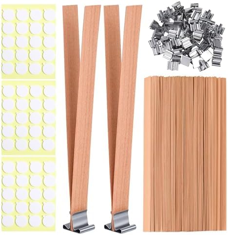 120Pcs Wood Candle Wick Kits for Candle Making, 5.0x0.5 Inch