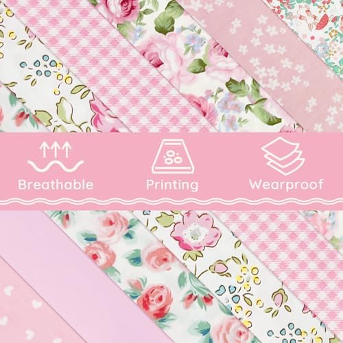 Aubliss 8pcs Fat Quarter Fabric Bundles (100% Cotton - 20'' x 20'')