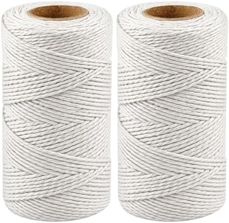 Vaincre 2PCS 328Ft 2MM Natural Cotton Twine String for Kitchen & Crafts