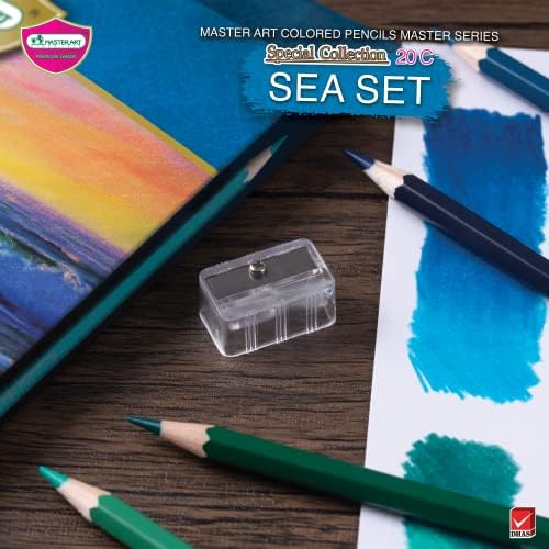MASTERART Colored Pencils Master Series 20 Colors in Special Collection for Kids and Adults Coloring (SEA SET)