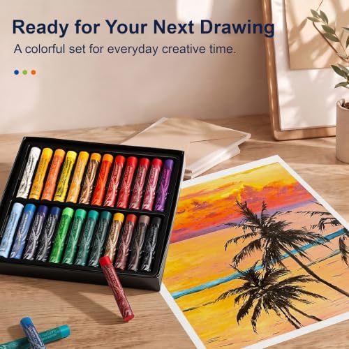 rubens 24 Colors Soft Oil Pastels, Creamy & Easy Blending