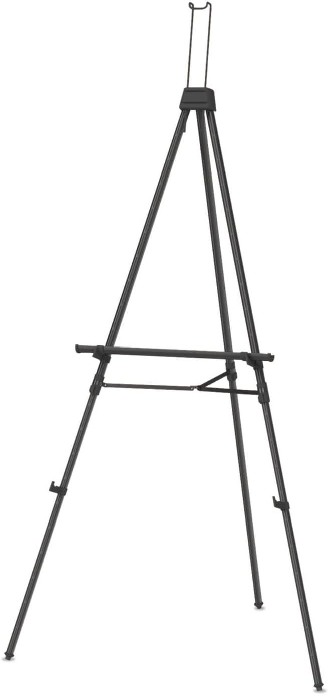 Quartet Easel, Aluminum, Heavy-Duty, Telescoping, 66" Max. Height, Supports 45 Lbs, Black (56EX)