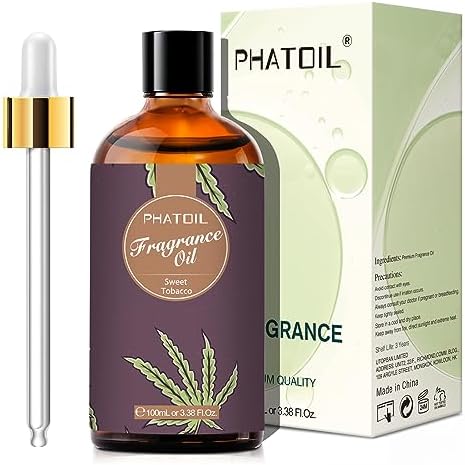 PHATOIL Sweet Tobacco Fragrance Oil for Diffuser Aromatherapy 3.38FL.OZ | Long Lasting Scented Oils For Humidifier, Air Freshener, DIY Soap Candle, Scent Project Making, Aroma Oil for Home Freshening