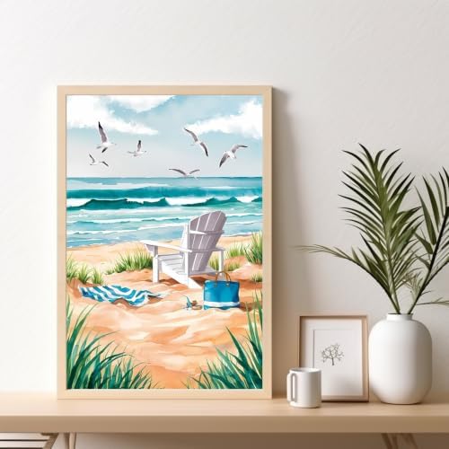 Kalonyth Beach Framed Paint by Numbers Kit for Adults Beginner 8x12 inch