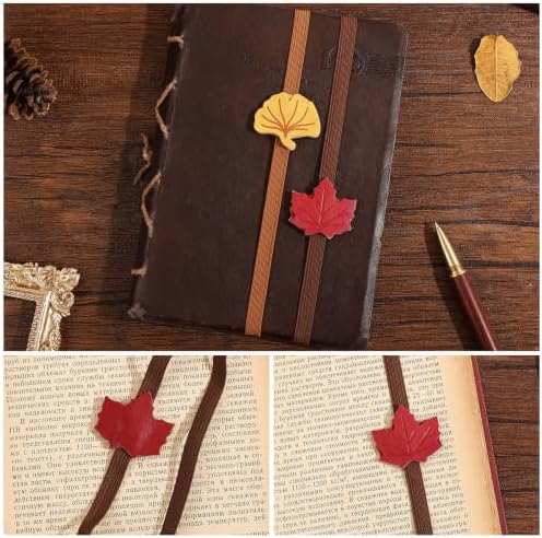 2PCS Vintage Elastic Leather Bookmark for Women, Elastic Bands Leather Book Marks, PU Bookmarks Planner Accessories, for Book Lover, Reader, Notebooks，Hardcover Journals, Planners, Binders