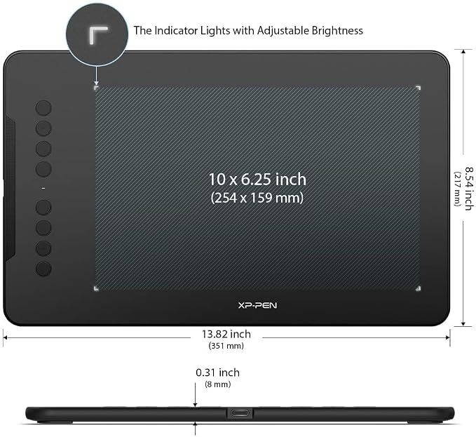 XPPen Deco 01 V3 10x6 Drawing Tablet, 16K Battery-Free Stylus, 8 Keys | Battery-Free Stylus, 8 Keys for Digital Art, Teaching, OSU, Mac, PC, Android, Chromebook, Designed for Beginners