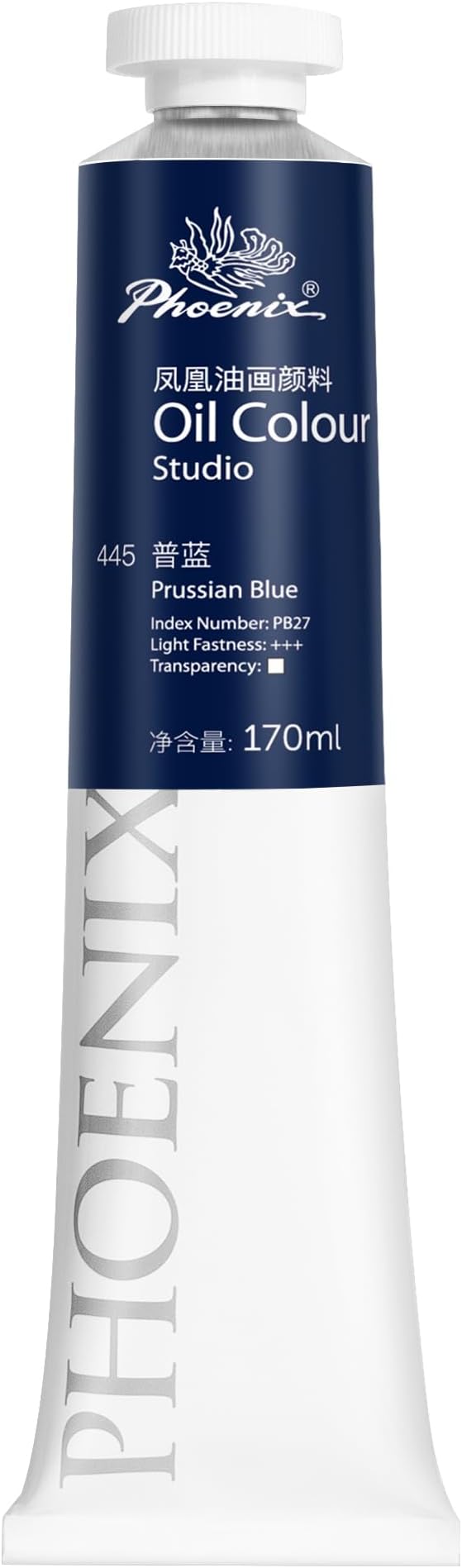 PHOENIX Prussian Blue Oil Paint - Studio Oil Paint Single Large Tube - 170ml / 5.75 Fl oz. Prussian Blue 445