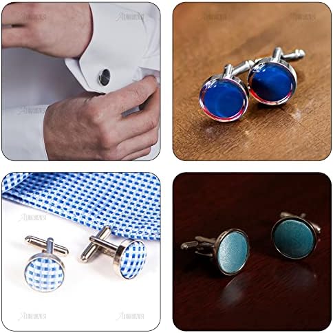 AUEAR, Metal Cufflinks Cuff Button Blank Cabochons Tray Bezel Cufflink Blanks Setting for Jewelry Making DIY Crafts