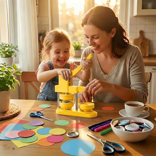 Freeingbag 58mm Button Maker Machine Kit, Installation-Free Button Pin Maker & Pin Maker Machine with 100 Sets Supplies, Circle Cutter & Bonus DIY Accessories for Badges, Crafts & School Projects
