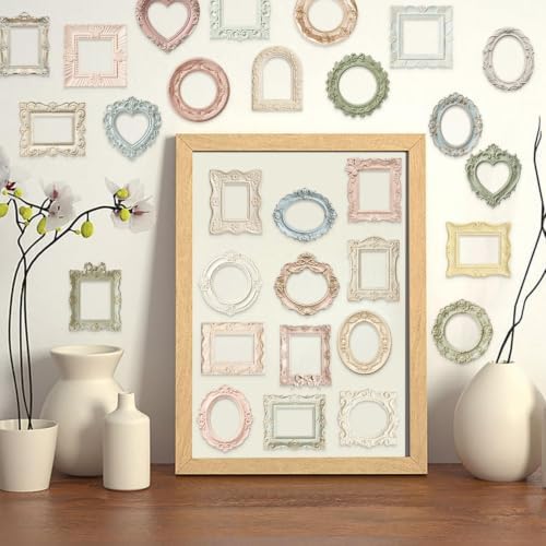 50PCS Vintage Frame Stickers | Transparent Scrapbook Stickers for Junk,Journal,Planners, DIY Crafts, Card Making, Art Aesthetic Scrapbooking Supplies