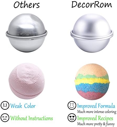 Bath Bomb Mold Set with Soap Colorant, Shrink Wrap Bags - Skin Safe Food Grade Soap Dye for Bath Bomb Making Supplies Kit - Liquid Dye for CP M&P Soap Coloring, Crafts - with Instructions Adult Hobby